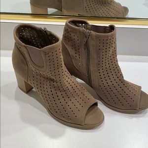 Open toe ankle boots